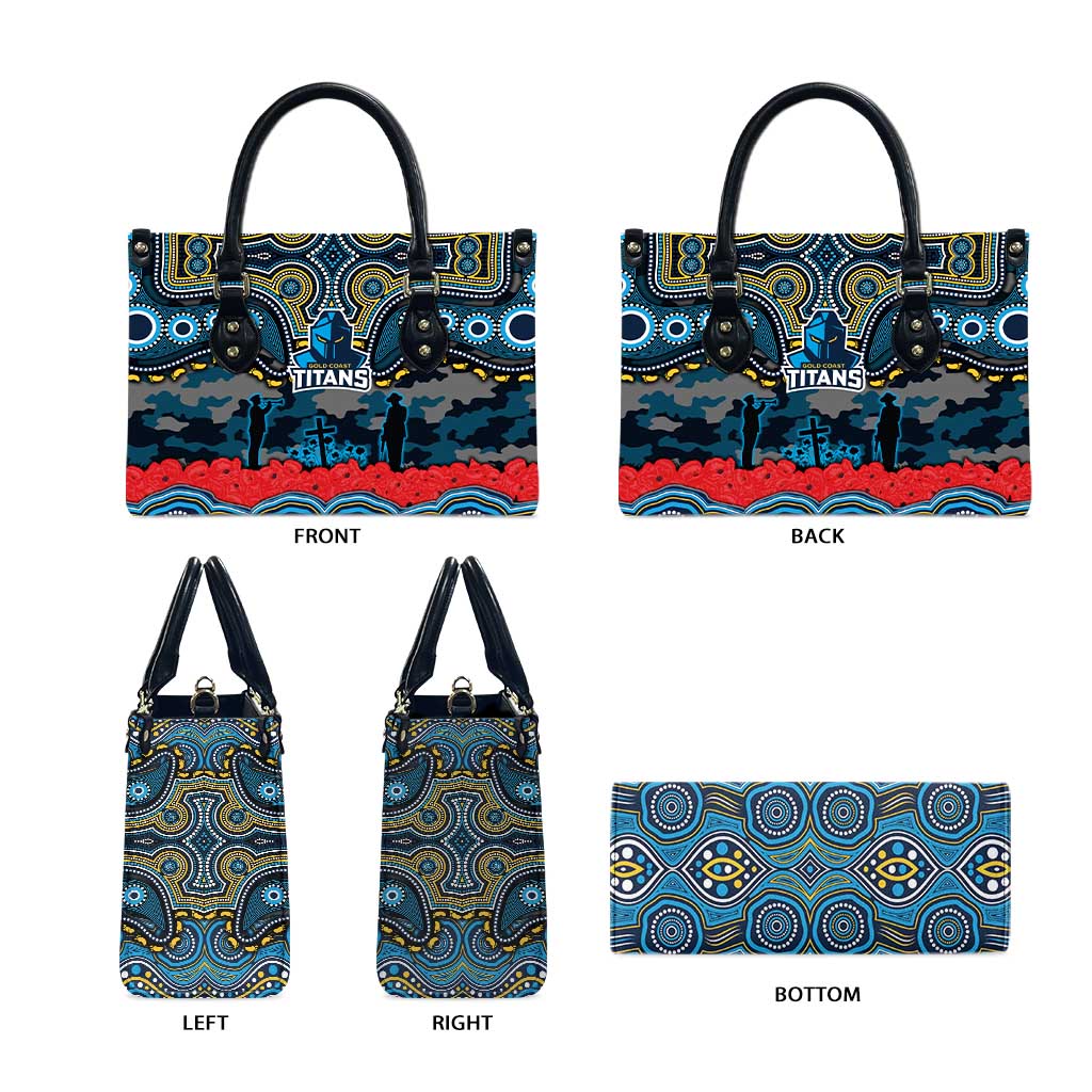 ANZAC Day Gold Coast Titans Leather Bag Military Memorial Aboriginal Indigenous Art