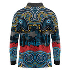 ANZAC Day Gold Coast Titans Long Sleeve Polo Shirt Military Memorial Aboriginal Indigenous Art