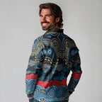 ANZAC Day Gold Coast Titans Long Sleeve Polo Shirt Military Memorial Aboriginal Indigenous Art