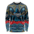 ANZAC Day Gold Coast Titans Long Sleeve Shirt Military Memorial Aboriginal Indigenous Art