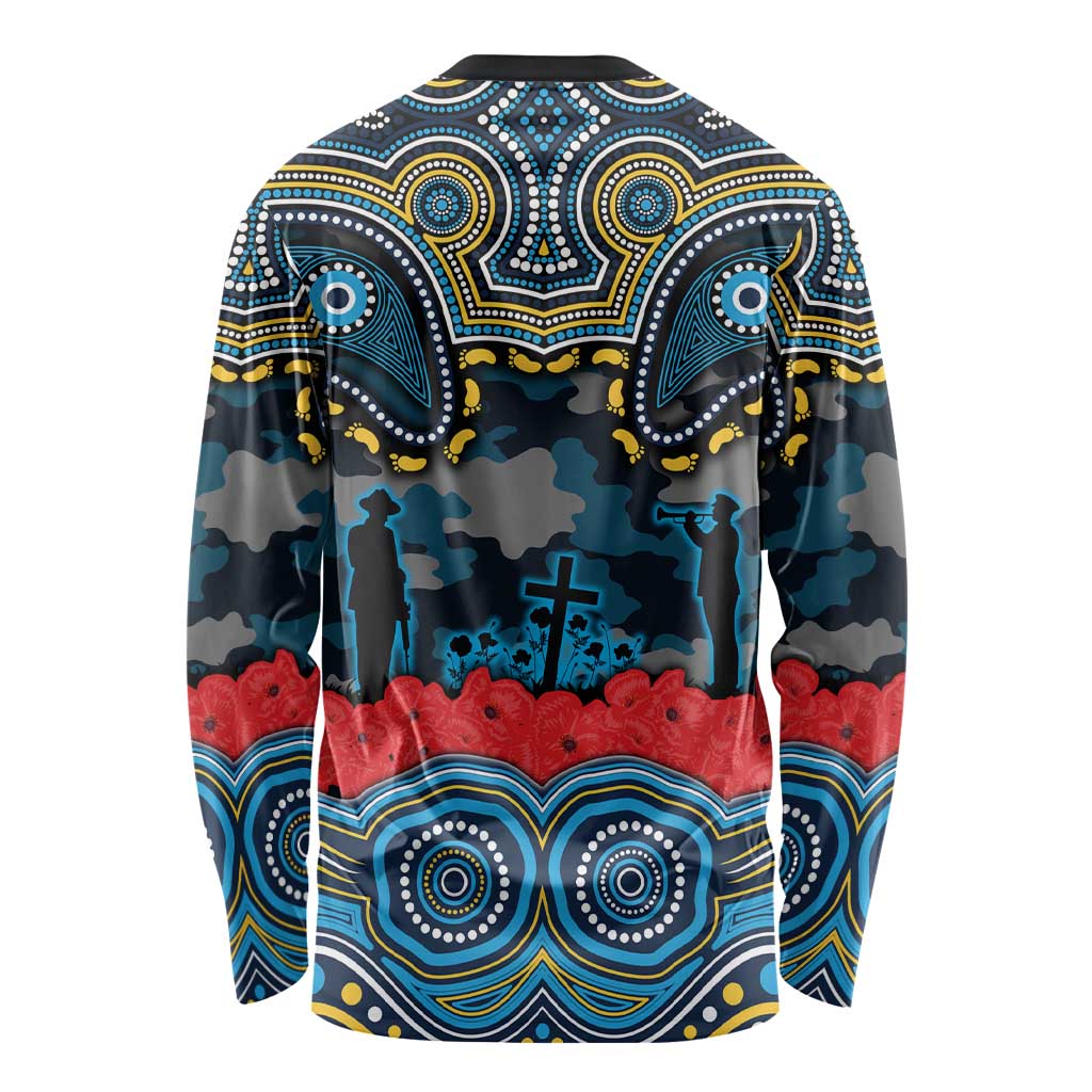 ANZAC Day Gold Coast Titans Long Sleeve Shirt Military Memorial Aboriginal Indigenous Art