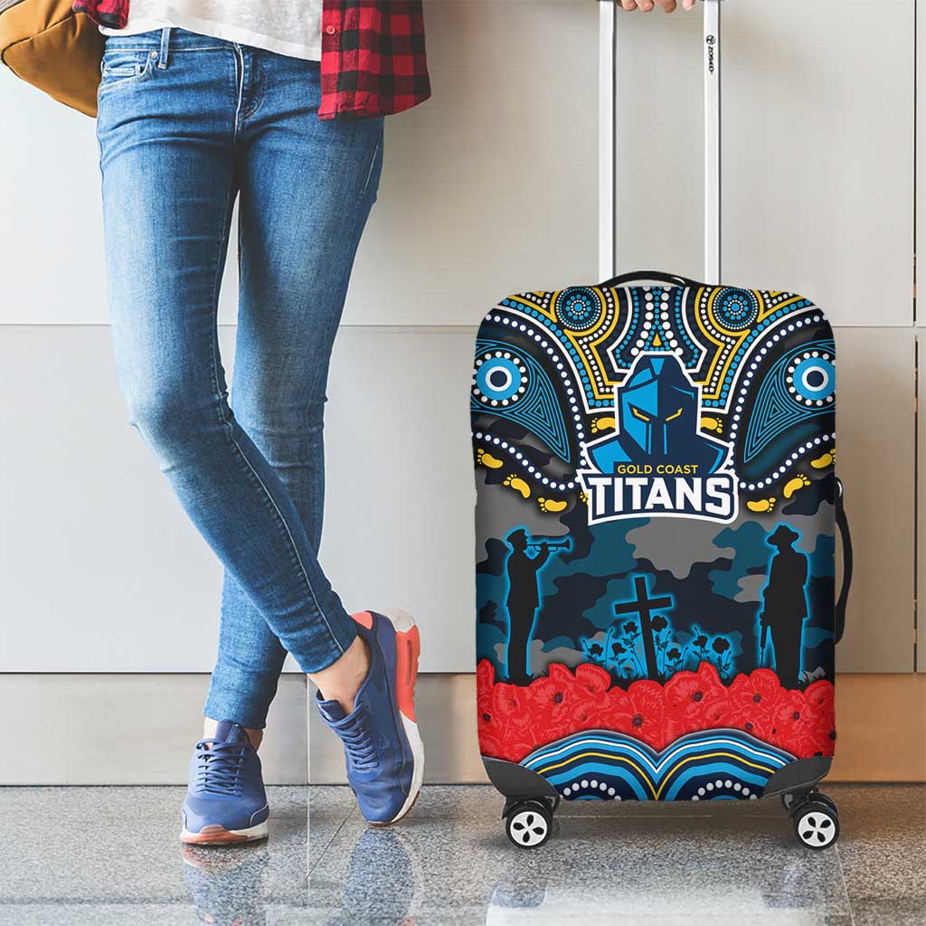 ANZAC Day Gold Coast Titans Luggage Cover Military Memorial Aboriginal Indigenous Art