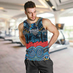 ANZAC Day Gold Coast Titans Men Tank Top Military Memorial Aboriginal Indigenous Art