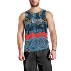 ANZAC Day Gold Coast Titans Men Tank Top Military Memorial Aboriginal Indigenous Art