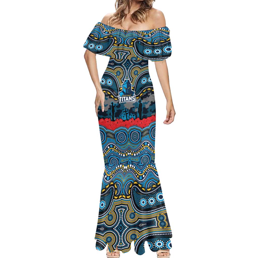 ANZAC Day Gold Coast Titans Mermaid Dress Military Memorial Aboriginal Indigenous Art