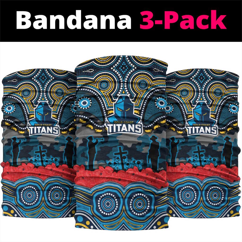 ANZAC Day Gold Coast Titans Neck Gaiter Military Memorial Aboriginal Indigenous Art