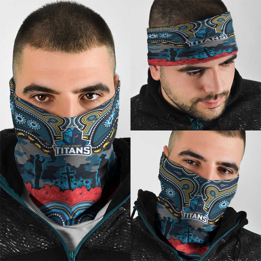 ANZAC Day Gold Coast Titans Neck Gaiter Military Memorial Aboriginal Indigenous Art