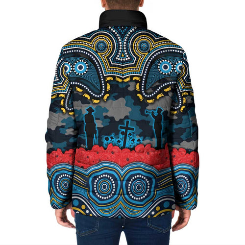 ANZAC Day Gold Coast Titans Padded Jacket Military Memorial Aboriginal Indigenous Art
