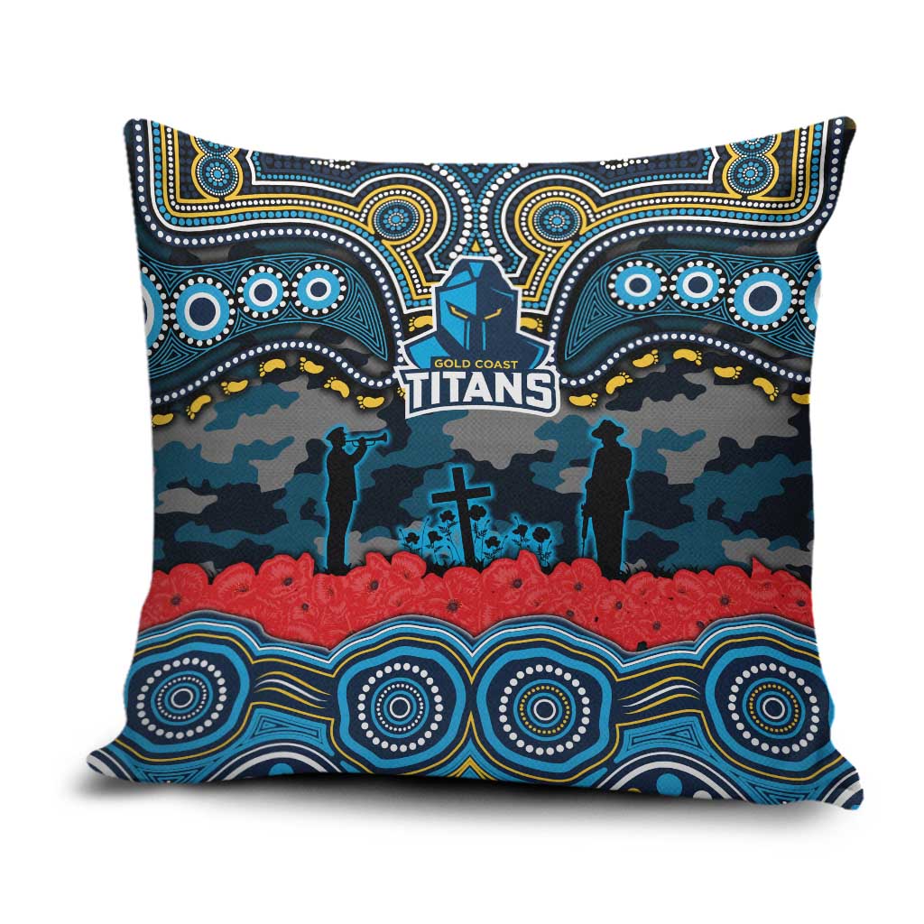 ANZAC Day Gold Coast Titans Pillow Cover Military Memorial Aboriginal Indigenous Art