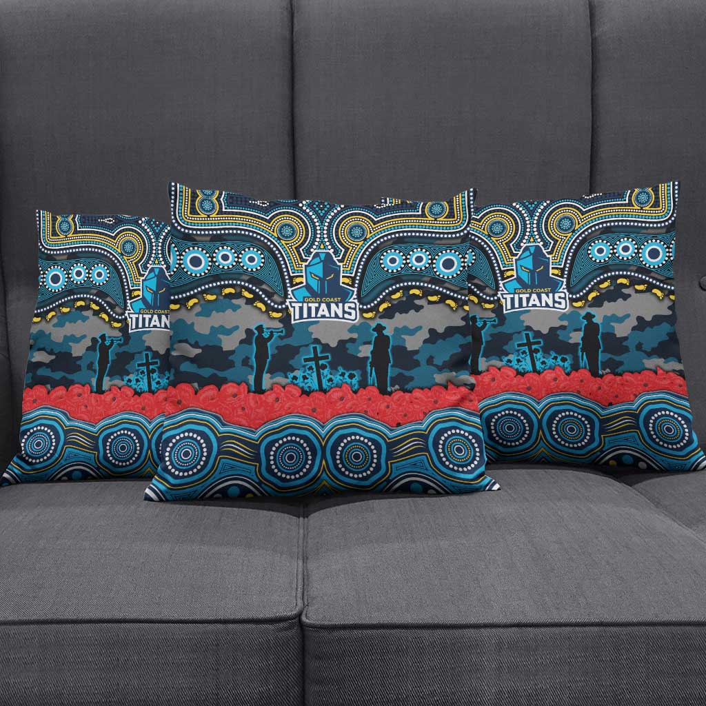 ANZAC Day Gold Coast Titans Pillow Cover Military Memorial Aboriginal Indigenous Art