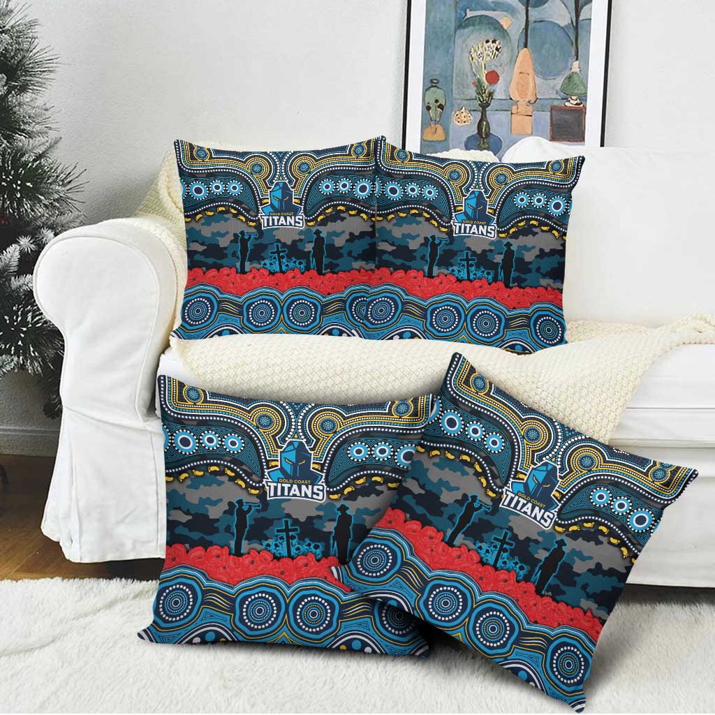 ANZAC Day Gold Coast Titans Pillow Cover Military Memorial Aboriginal Indigenous Art