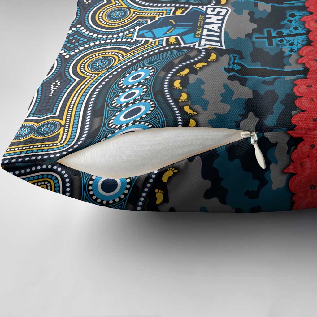 ANZAC Day Gold Coast Titans Pillow Cover Military Memorial Aboriginal Indigenous Art