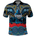 ANZAC Day Gold Coast Titans Polo Shirt Military Memorial Aboriginal Indigenous Art