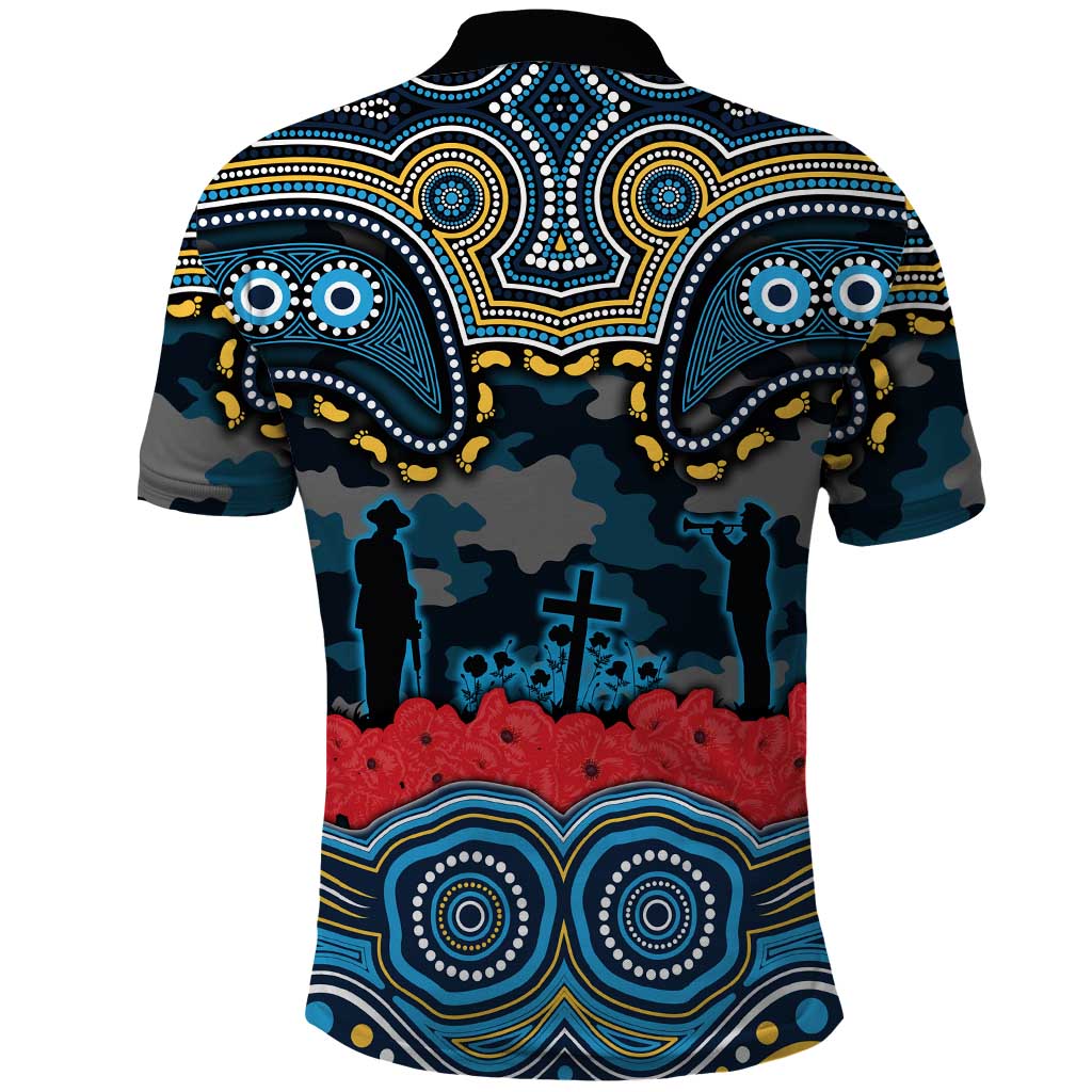 ANZAC Day Gold Coast Titans Polo Shirt Military Memorial Aboriginal Indigenous Art