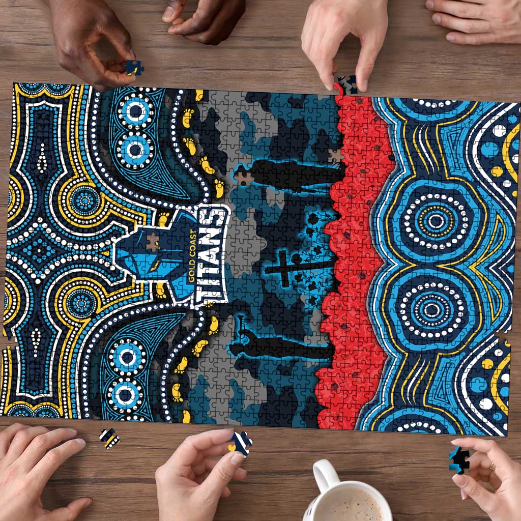 ANZAC Day Gold Coast Titans Puzzle Military Memorial Aboriginal Indigenous Art