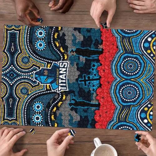 ANZAC Day Gold Coast Titans Puzzle Military Memorial Aboriginal Indigenous Art