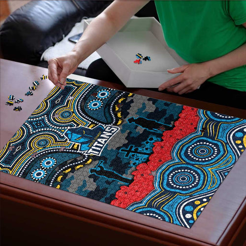 ANZAC Day Gold Coast Titans Puzzle Military Memorial Aboriginal Indigenous Art