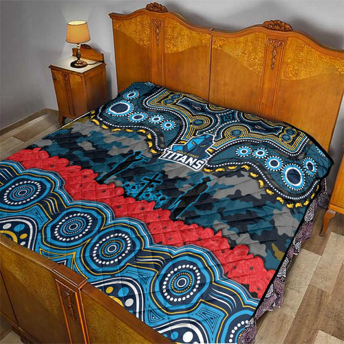 ANZAC Day Gold Coast Titans Quilt Military Memorial Aboriginal Indigenous Art