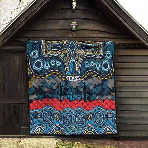 ANZAC Day Gold Coast Titans Quilt Military Memorial Aboriginal Indigenous Art