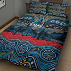 ANZAC Day Gold Coast Titans Quilt Bed Set Military Memorial Aboriginal Indigenous Art