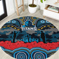 ANZAC Day Gold Coast Titans Round Carpet Military Memorial Aboriginal Indigenous Art