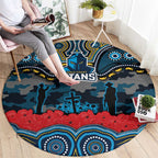 ANZAC Day Gold Coast Titans Round Carpet Military Memorial Aboriginal Indigenous Art