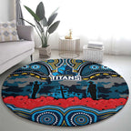 ANZAC Day Gold Coast Titans Round Carpet Military Memorial Aboriginal Indigenous Art