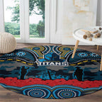 ANZAC Day Gold Coast Titans Round Carpet Military Memorial Aboriginal Indigenous Art