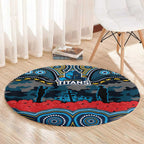 ANZAC Day Gold Coast Titans Round Carpet Military Memorial Aboriginal Indigenous Art