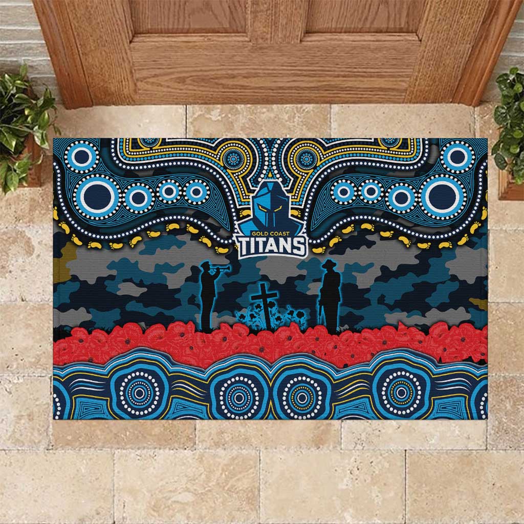 ANZAC Day Gold Coast Titans Rubber Doormat Military Memorial Aboriginal Indigenous Art