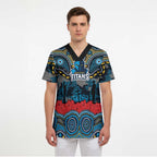 ANZAC Day Gold Coast Titans Scrub Top Military Memorial Aboriginal Indigenous Art