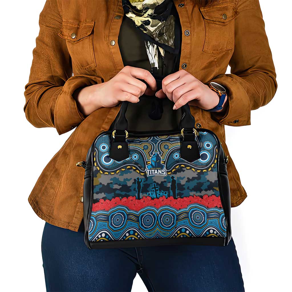 ANZAC Day Gold Coast Titans Shoulder Handbag Military Memorial Aboriginal Indigenous Art