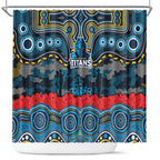 ANZAC Day Gold Coast Titans Shower Curtain Military Memorial Aboriginal Indigenous Art