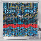ANZAC Day Gold Coast Titans Shower Curtain Military Memorial Aboriginal Indigenous Art
