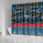 ANZAC Day Gold Coast Titans Shower Curtain Military Memorial Aboriginal Indigenous Art