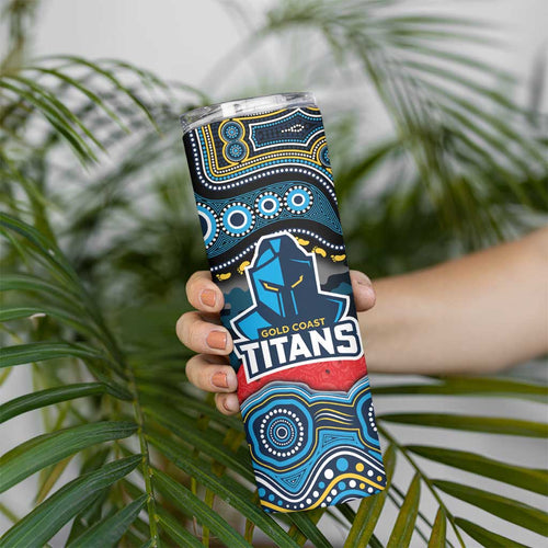 ANZAC Day Gold Coast Titans Skinny Tumbler Military Memorial Aboriginal Indigenous Art