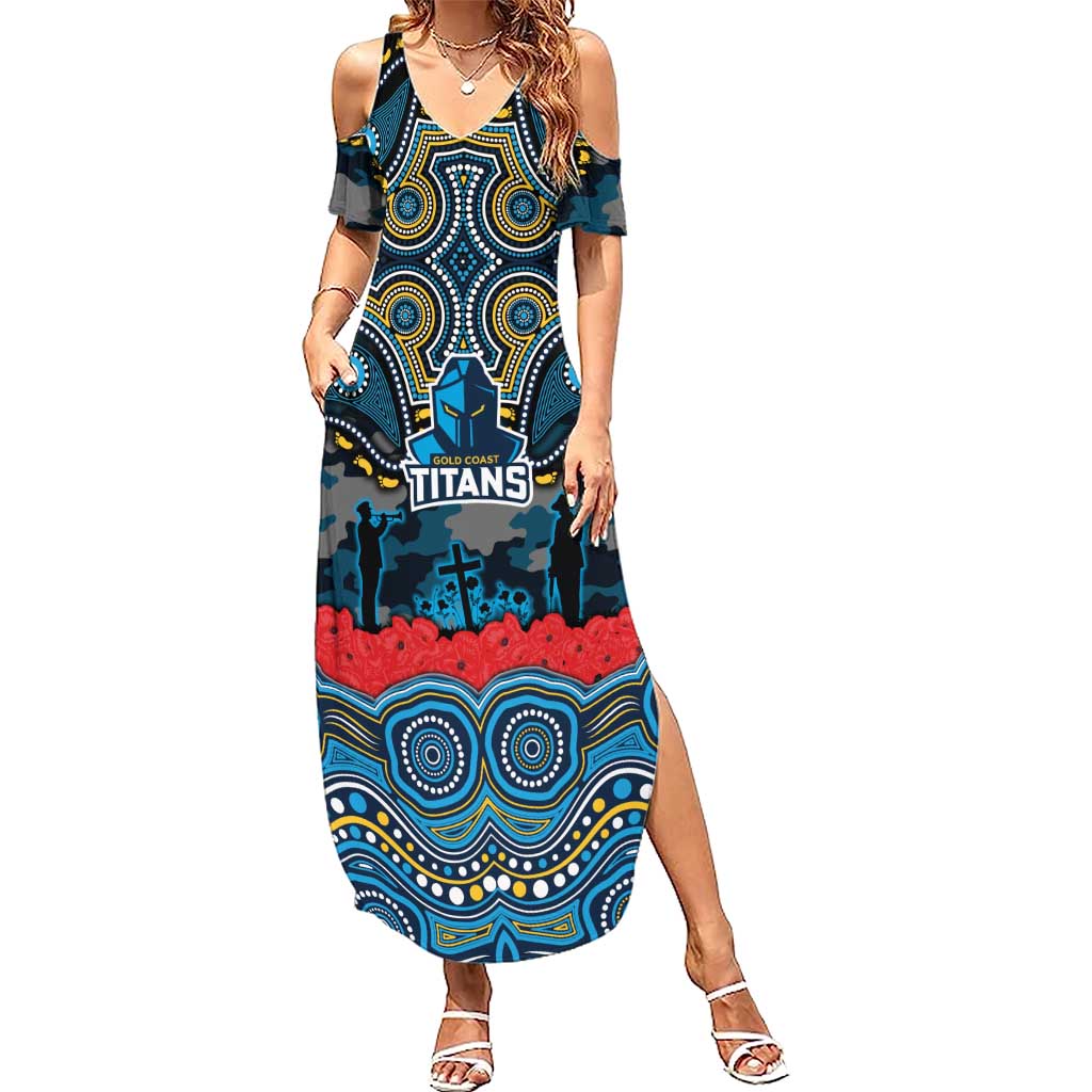 ANZAC Day Gold Coast Titans Summer Maxi Dress Military Memorial Aboriginal Indigenous Art
