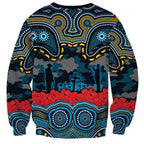 ANZAC Day Gold Coast Titans Sweatshirt Military Memorial Aboriginal Indigenous Art