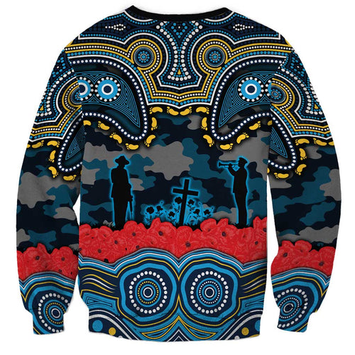 ANZAC Day Gold Coast Titans Sweatshirt Military Memorial Aboriginal Indigenous Art
