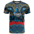 ANZAC Day Gold Coast Titans T Shirt Military Memorial Aboriginal Indigenous Art
