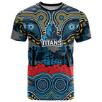 ANZAC Day Gold Coast Titans T Shirt Military Memorial Aboriginal Indigenous Art