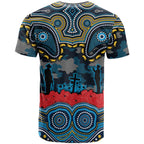 ANZAC Day Gold Coast Titans T Shirt Military Memorial Aboriginal Indigenous Art