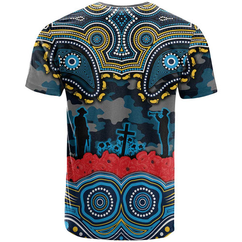 ANZAC Day Gold Coast Titans T Shirt Military Memorial Aboriginal Indigenous Art