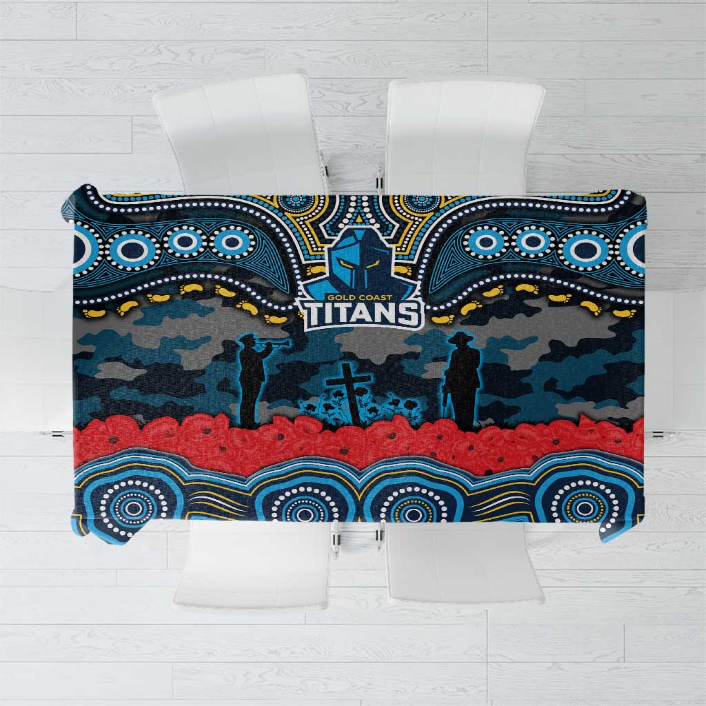 ANZAC Day Gold Coast Titans Tablecloth Military Memorial Aboriginal Indigenous Art