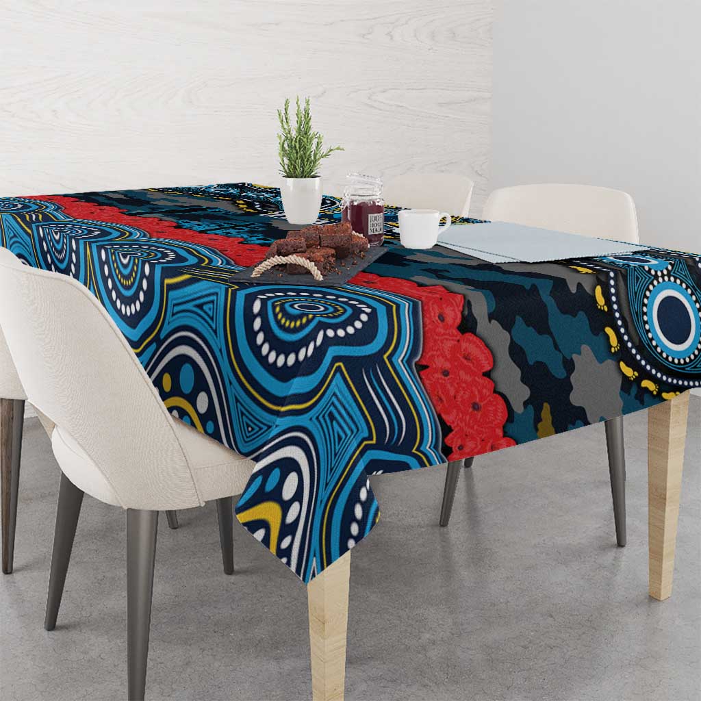 ANZAC Day Gold Coast Titans Tablecloth Military Memorial Aboriginal Indigenous Art