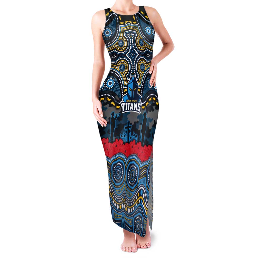 ANZAC Day Gold Coast Titans Tank Maxi Dress Military Memorial Aboriginal Indigenous Art