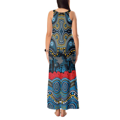 ANZAC Day Gold Coast Titans Tank Maxi Dress Military Memorial Aboriginal Indigenous Art