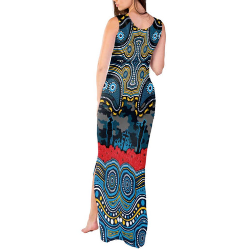 ANZAC Day Gold Coast Titans Tank Maxi Dress Military Memorial Aboriginal Indigenous Art