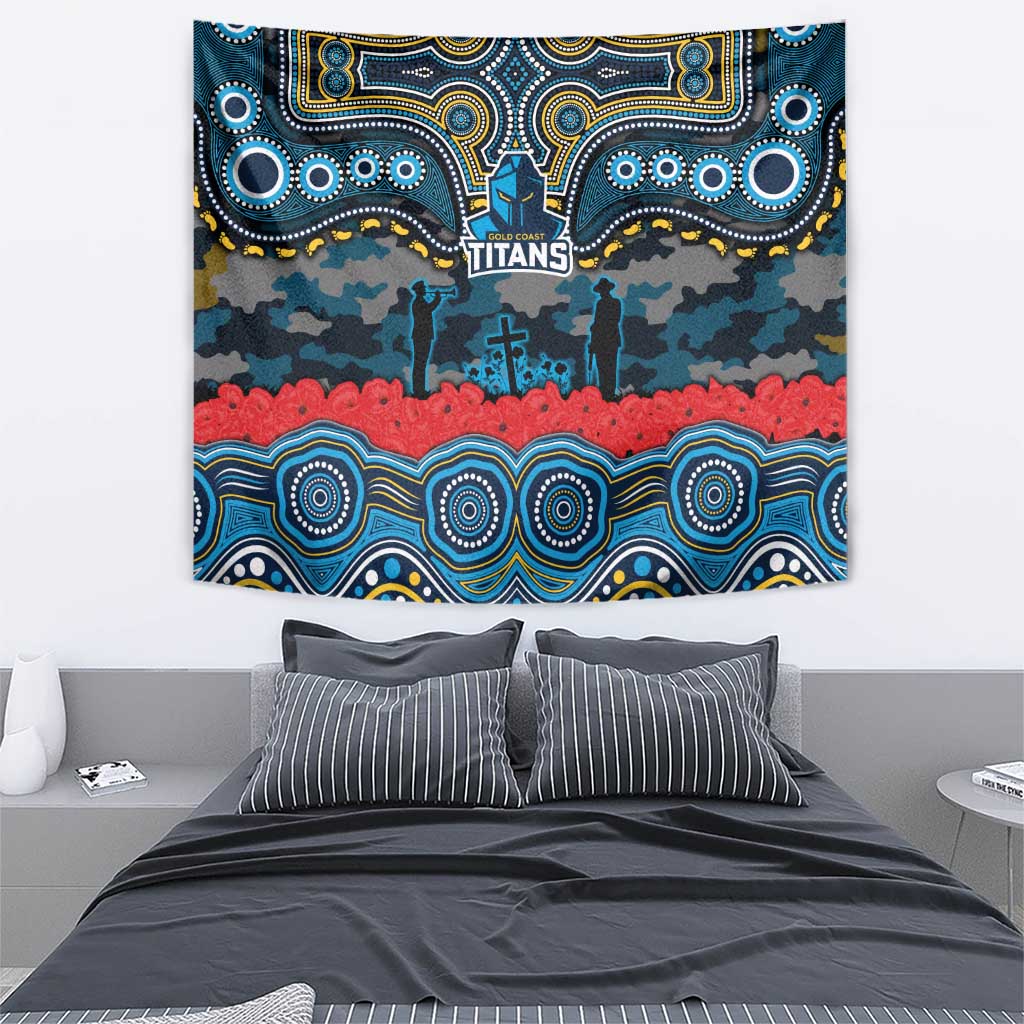 ANZAC Day Gold Coast Titans Tapestry Military Memorial Aboriginal Indigenous Art