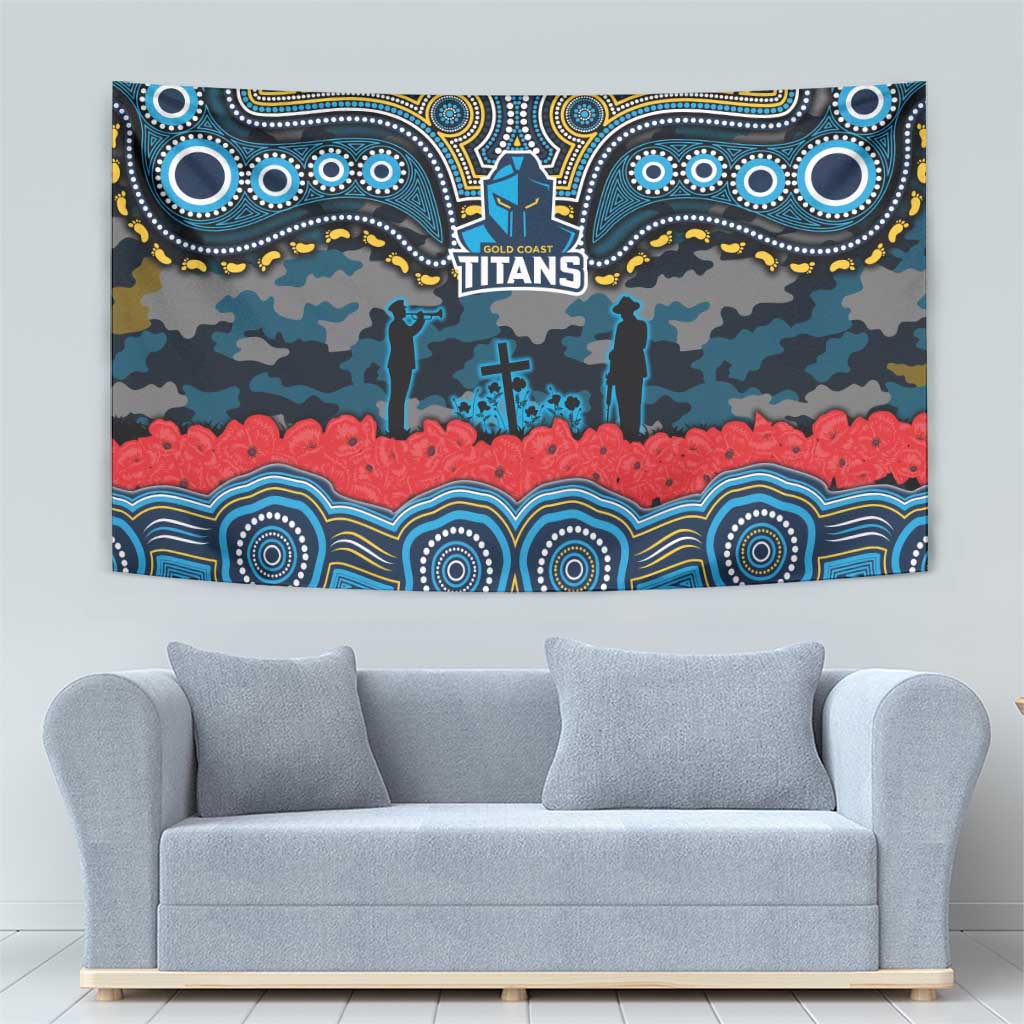ANZAC Day Gold Coast Titans Tapestry Military Memorial Aboriginal Indigenous Art